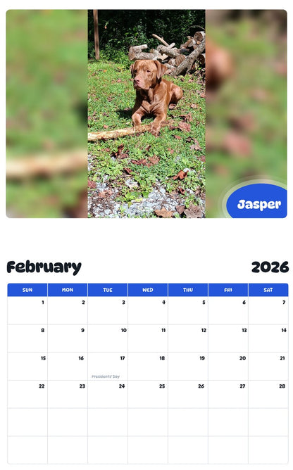 October 2025 - September 2026 Jasper - Pawidols Pet Calendar
