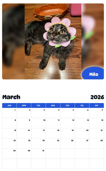 November 2025 - October 2026 Milo - Pawidols Pet Calendar