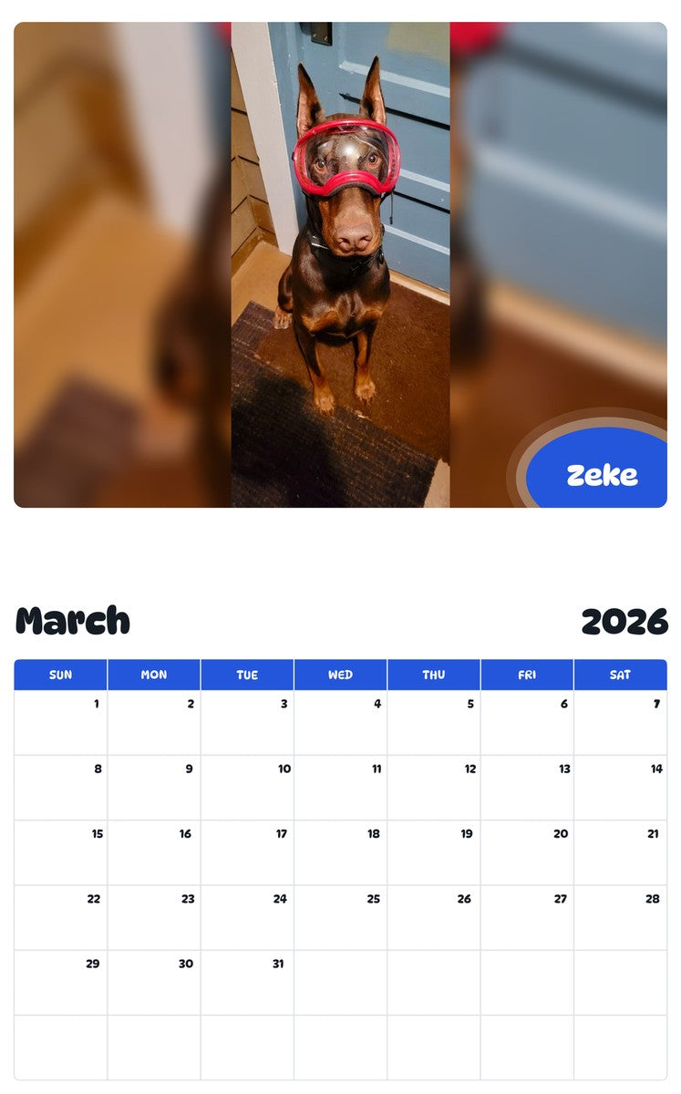 November 2025 - October 2026 Zeke - Pawidols Pet Calendar
