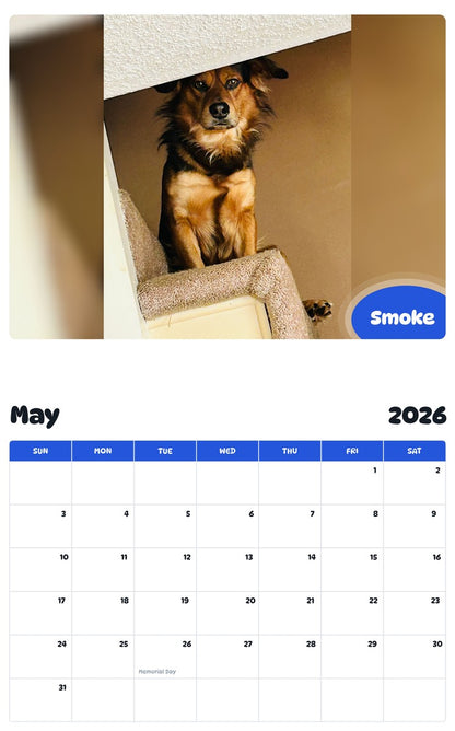 2026 - 2027 Smoke - Pawidols Pet Calendar