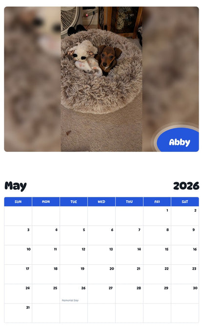 2026 - 2027 Abby - Pawidols Pet Calendar