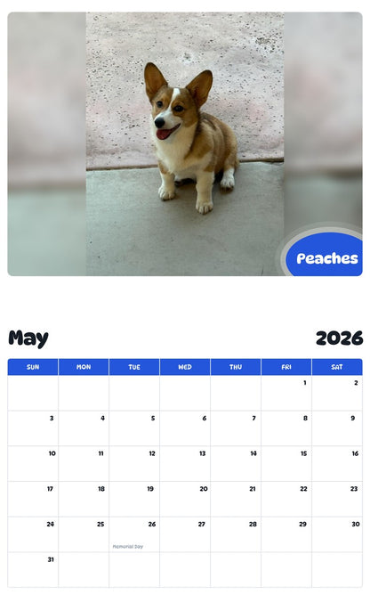 2026 - 2027 Peaches - Pawidols Pet Calendar