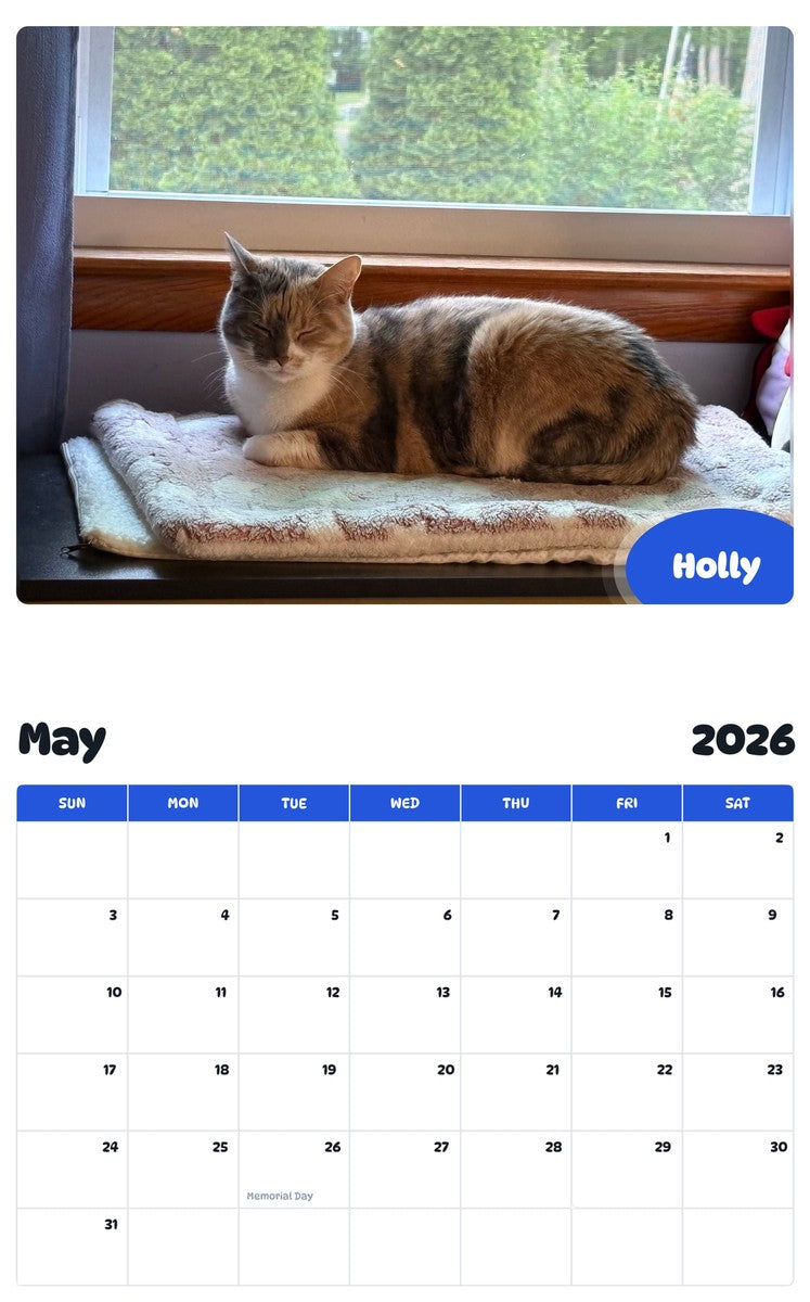 2026 - 2027 Holly - Pawidols Pet Calendar