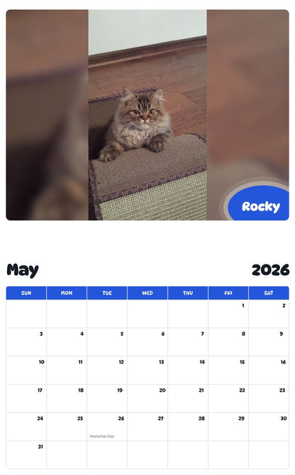 2026 - 2027 Rocky - Pawidols Pet Calendar