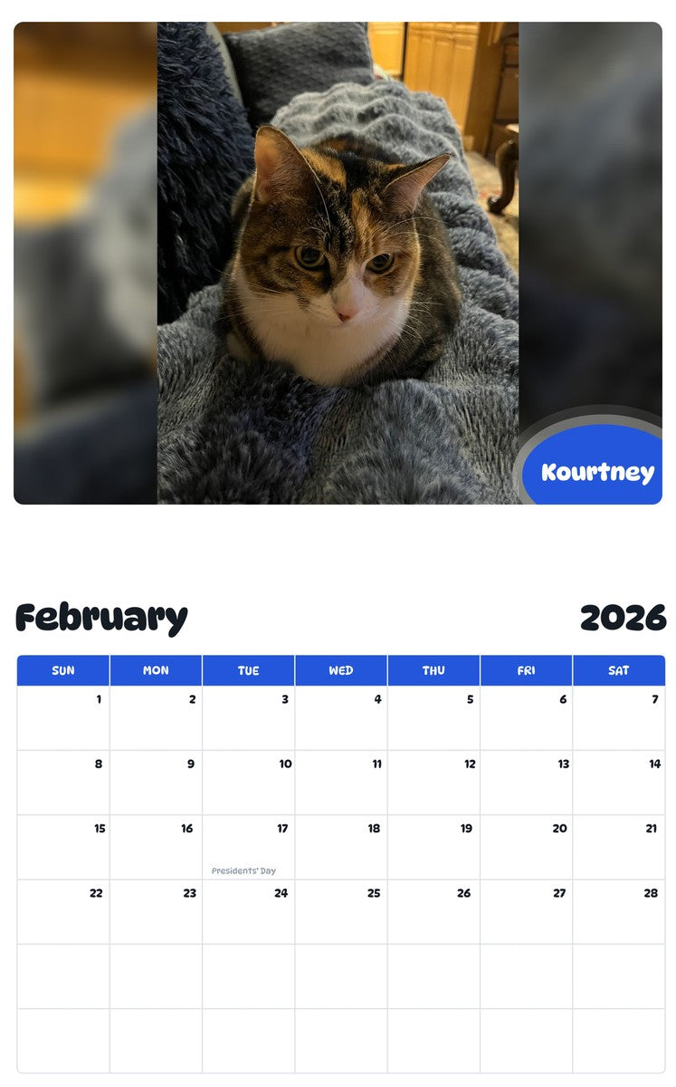 October 2025 - September 2026 Kourtney - Pawidols Pet Calendar