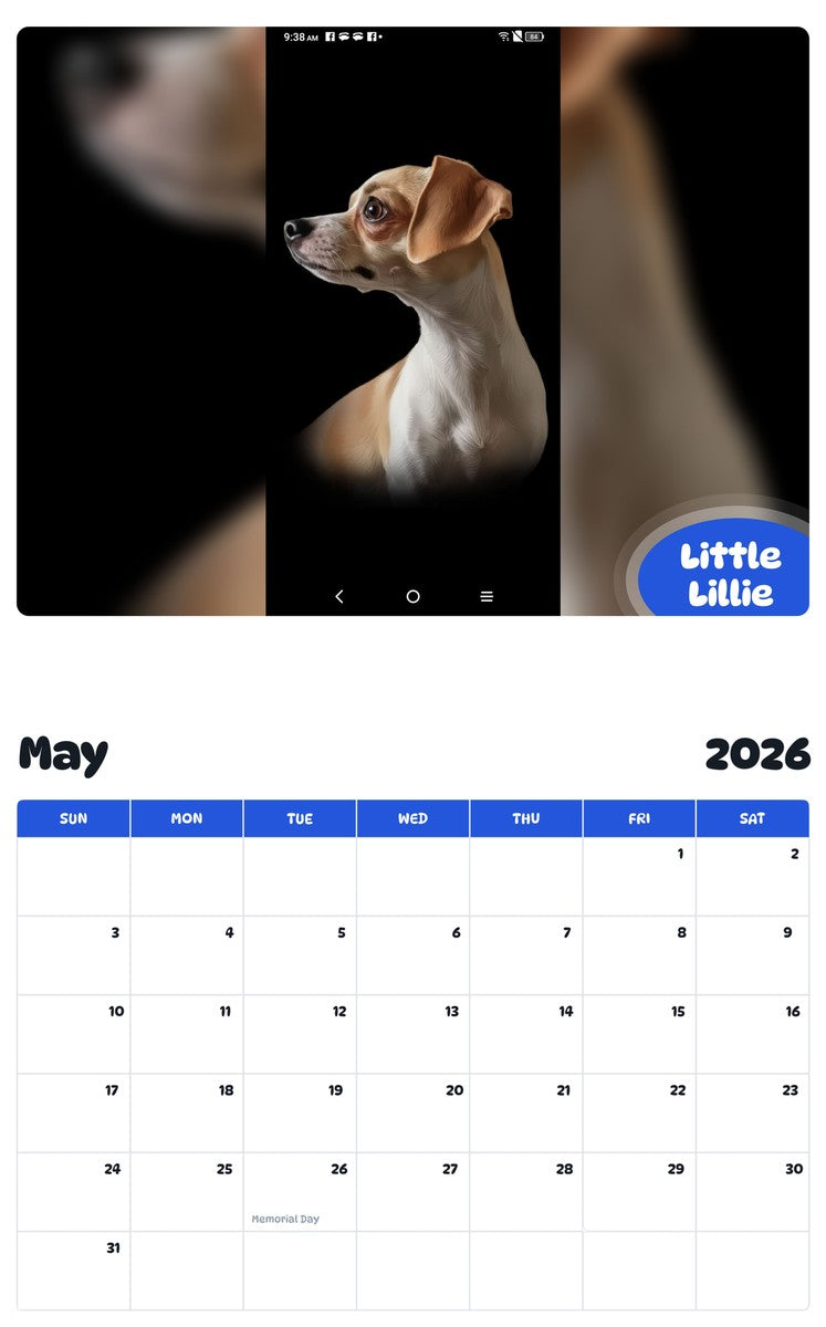 2026 - 2027 Little Lillie - Pawidols Pet Calendar