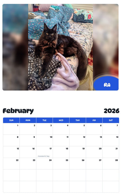 October 2025 - September 2026 RA - Pawidols Pet Calendar