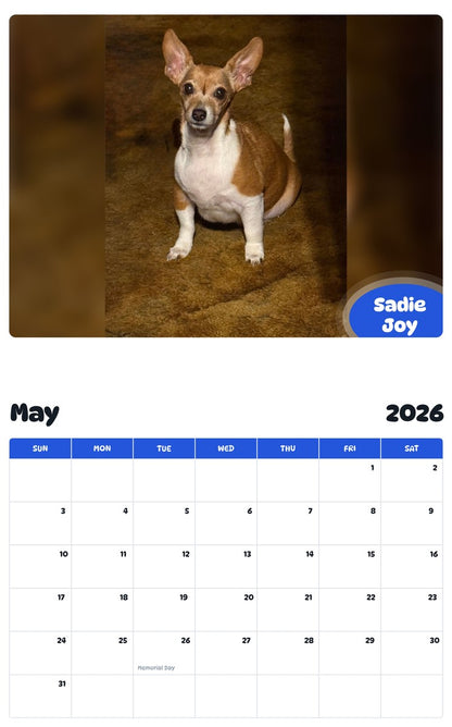 2026 - 2027 Sadie Joy - Pawidols Pet Calendar