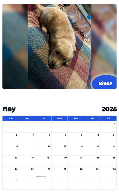 2026 - 2027 River - Pawidols Pet Calendar