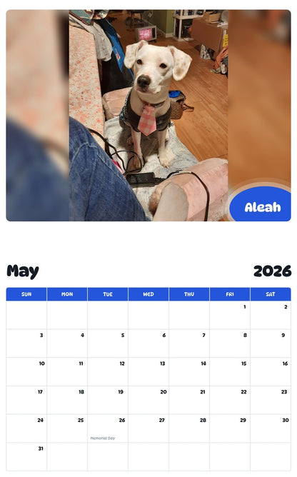 2026 - 2027 Aleah - Pawidols Pet Calendar