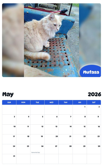 2026 - 2027 Mufasa - Pawidols Pet Calendar