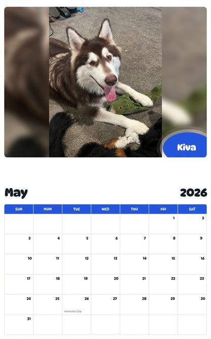 2026 - 2027 Kiva - Pawidols Pet Calendar