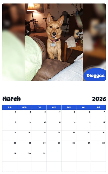 November 2025 - October 2026 Dioggee - Pawidols Pet Calendar