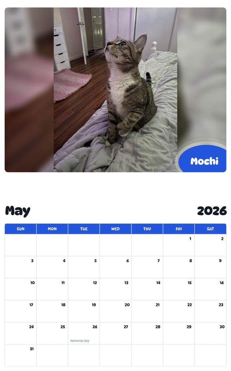 2026 - 2027 Mochi - Pawidols Pet Calendar