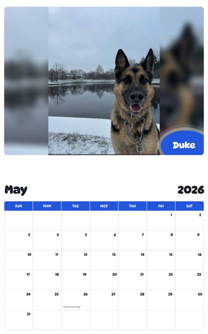 2026 - 2027 Duke - Pawidols Pet Calendar