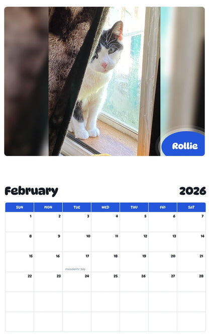 October 2025 - September 2026 Rollie - Pawidols Pet Calendar