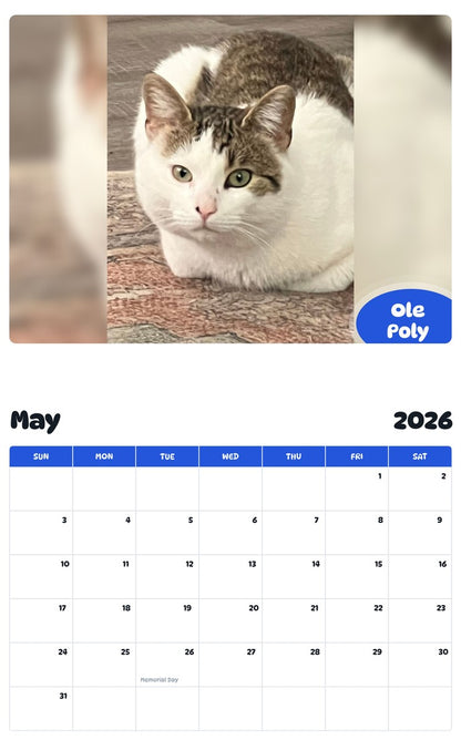 2026 - 2027 Ole Poly - Pawidols Pet Calendar