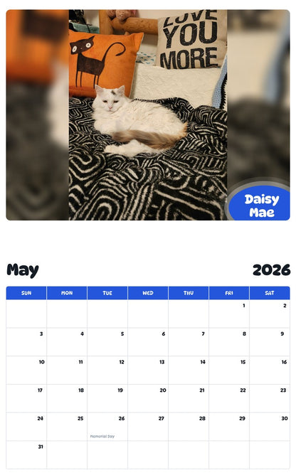 2026 - 2027 Daisy Mae - Pawidols Pet Calendar