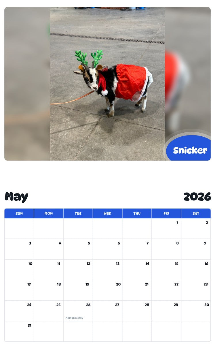 2026 - 2027 Snicker - Pawidols Pet Calendar