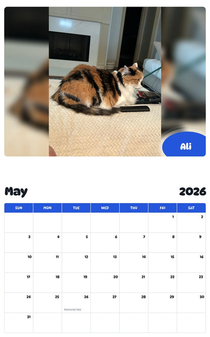 2026 - 2027 Ali - Pawidols Pet Calendar