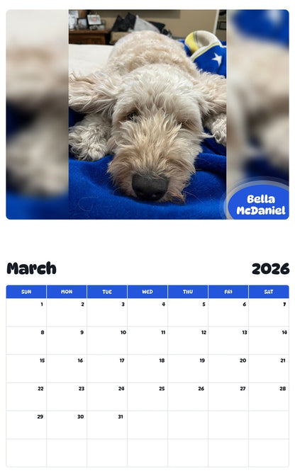 November 2025 - October 2026 Bella McDaniel - Pawidols Pet Calendar