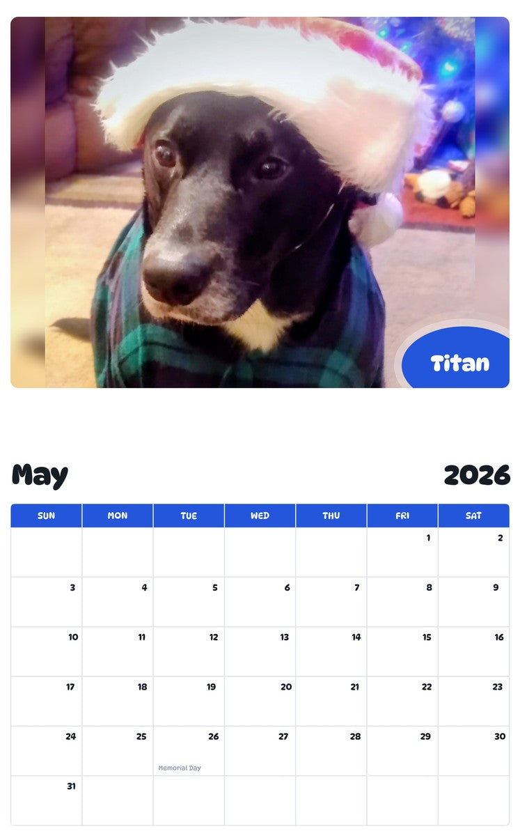 2026 - 2027 Titan - Pawidols Pet Calendar