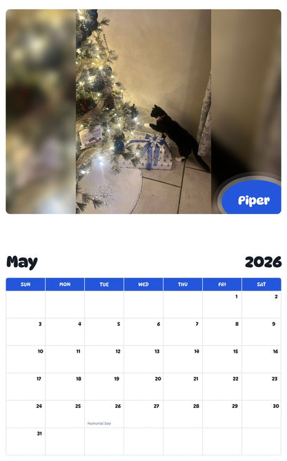 2026 - 2027 Piper - Pawidols Pet Calendar