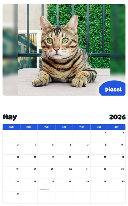 2026 - 2027 Diesel - Pawidols Pet Calendar