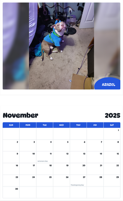 July 2025 - June 2026 Azazel - Pawidols Pet Calendar
