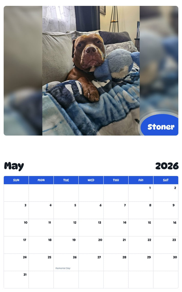 2026 - 2027 Stoner - Pawidols Pet Calendar