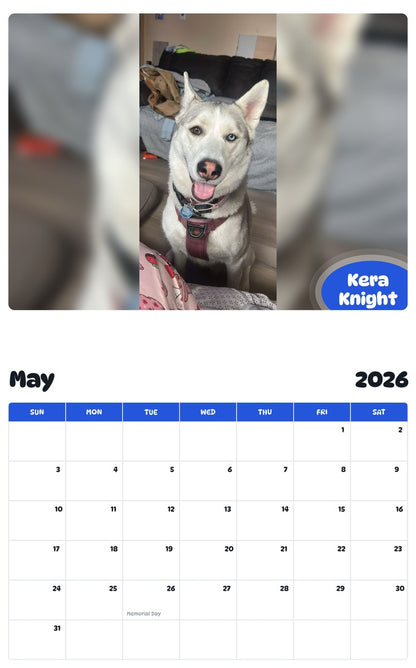 2026 - 2027 Kera Knight - Pawidols Pet Calendar