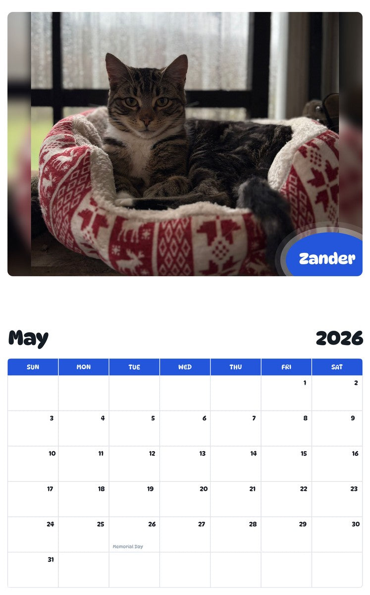 2026 - 2027 Zander - Pawidols Pet Calendar