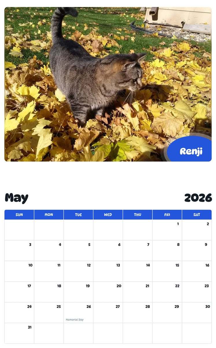 2026 - 2027 Renji - Pawidols Pet Calendar
