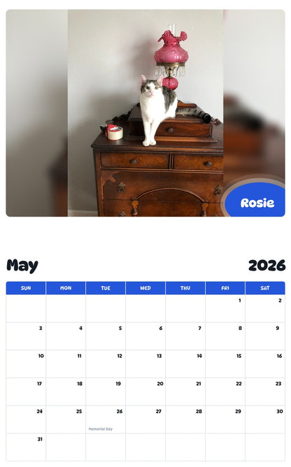 2026 - 2027 Rosie - Pawidols Pet Calendar