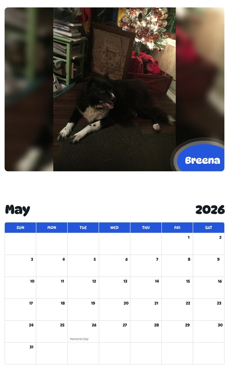 2026 - 2027 Breena - Pawidols Pet Calendar