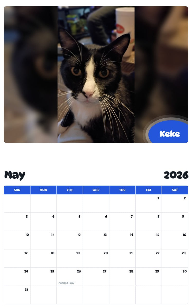 2026 - 2027 Keke - Pawidols Pet Calendar