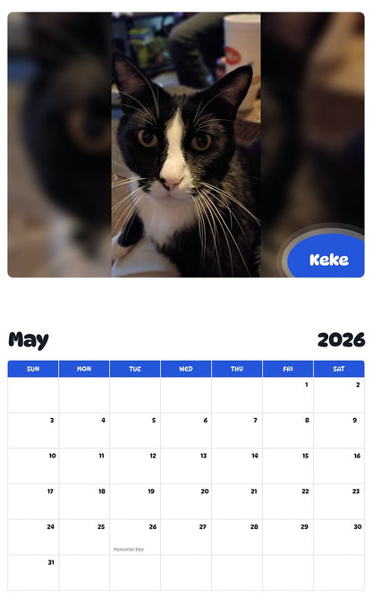 2026 - 2027 Keke - Pawidols Pet Calendar