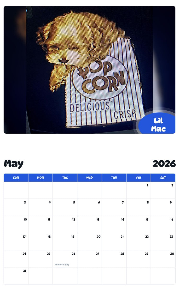 2026 - 2027 Lil Mac - Pawidols Pet Calendar