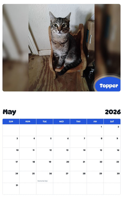 2026 - 2027 Topper - Pawidols Pet Calendar