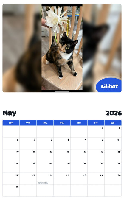 2026 - 2027 Lilibet - Pawidols Pet Calendar