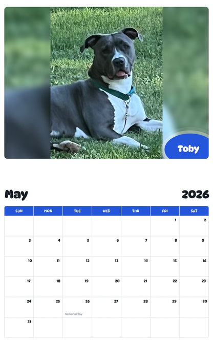 2026 - 2027 Toby - Pawidols Pet Calendar