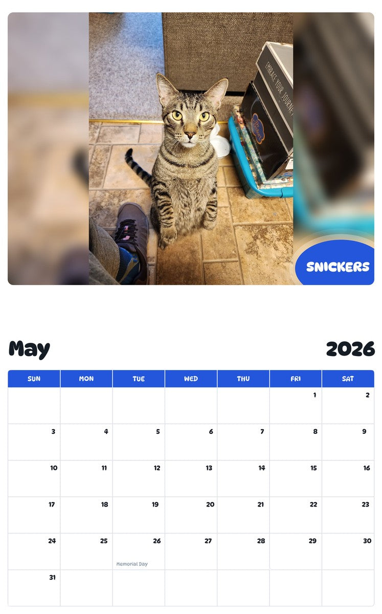 2026 - 2027 SNICKERS - Pawidols Pet Calendar