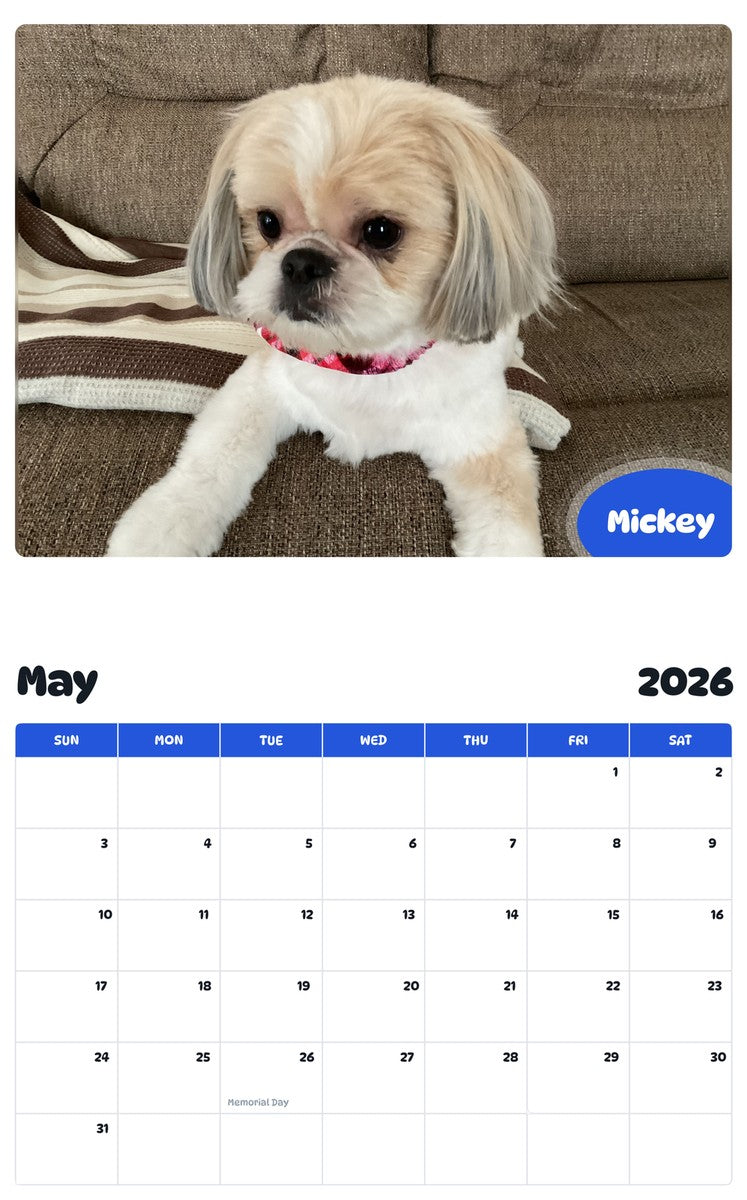 2026 - 2027 Mickey - Pawidols Pet Calendar
