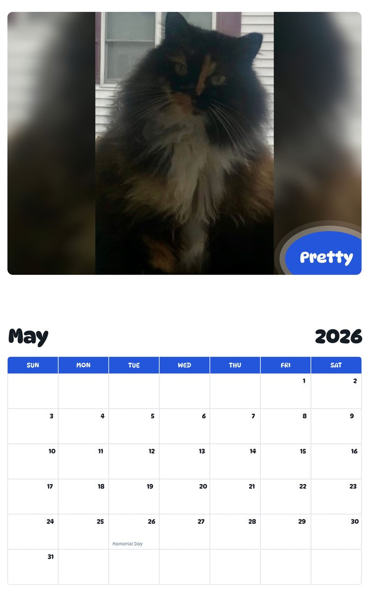 2026 - 2027 Pretty - Pawidols Pet Calendar