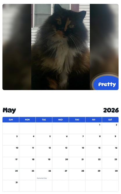 2026 - 2027 Pretty - Pawidols Pet Calendar