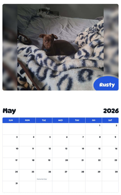 2026 - 2027 Rusty - Pawidols Pet Calendar