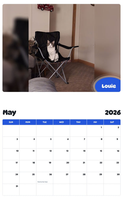 2026 - 2027 Louie - Pawidols Pet Calendar