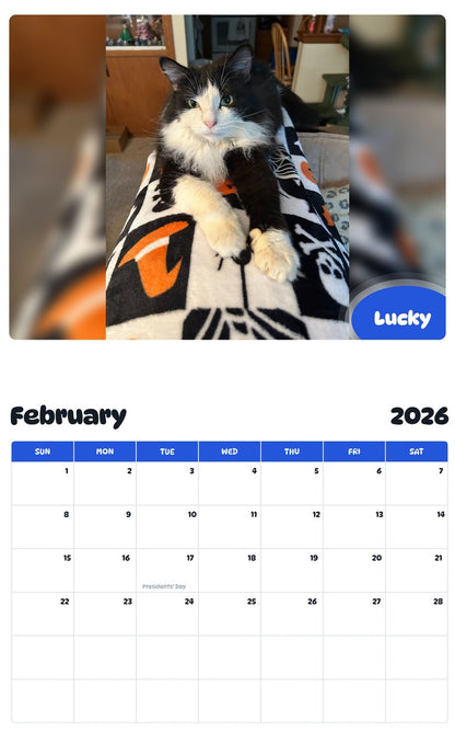 November 2025 - October 2026 Lucky - Pawidols Pet Calendar