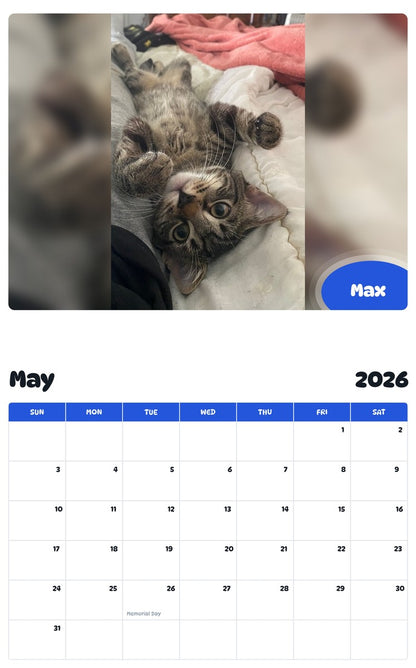2026 - 2027 Max - Pawidols Pet Calendar