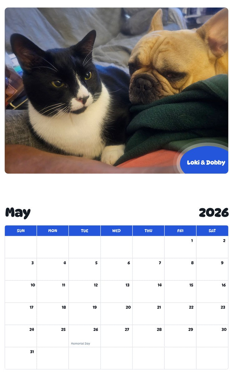 2026 - 2027 Loki & Dobby - Pawidols Pet Calendar